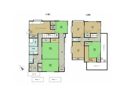 小田急電鉄小田原線 渋沢駅 徒歩16分 2階建 築49年(7DK)の間取り写真