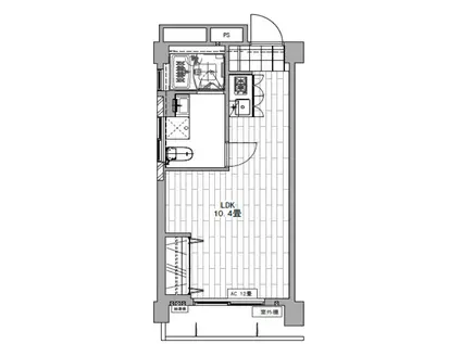 江ノ島シーサイドマンション(ワンルーム/4階)の間取り写真