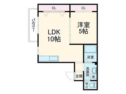 グレイスイン天満(1LDK/3階)の間取り写真
