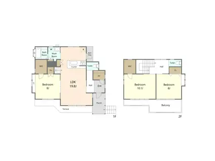 横浜線 八王子みなみ野駅 徒歩6分 2階建 築23年(3LDK)の間取り写真