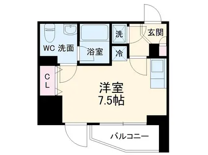 ライブコート草加(ワンルーム/12階)の間取り写真