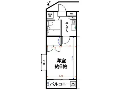 パルレジデンス(1K/2階)の間取り写真