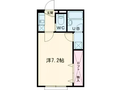 ヴァンテアン3(1K/1階)の間取り写真