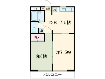 サンクレスト町田(2DK/2階)の間取り写真