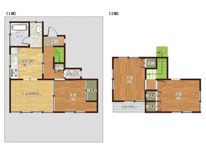 高崎線 北本駅 徒歩43分 2階建 築40年(3DK)の間取り写真