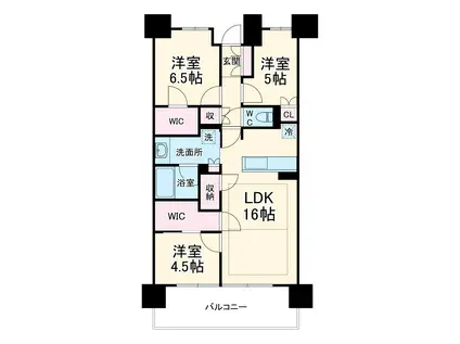 パークホームズ刈谷アネシア ノースレジデンス(3LDK/1階)の間取り写真