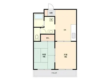 パレ・セーヴル(2DK/4階)の間取り写真