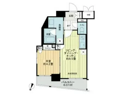 ライオンズクオーレ池袋ソシア(1LDK/7階)の間取り写真