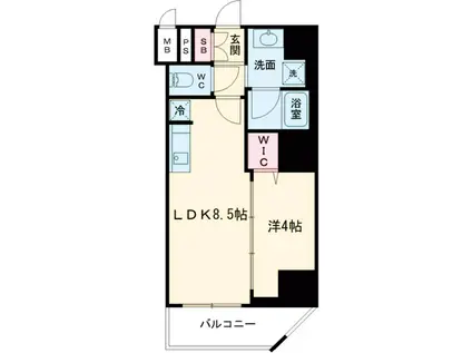 ルフォンリヴェント池袋(1LDK/6階)の間取り写真