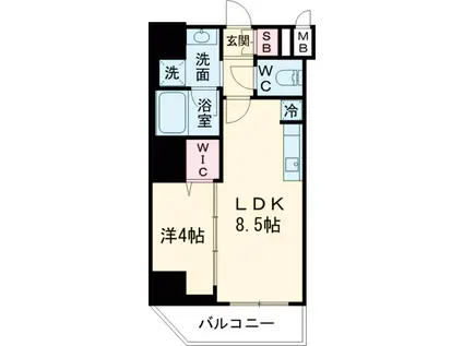 ルフォンリヴェント池袋(1LDK/6階)の間取り写真