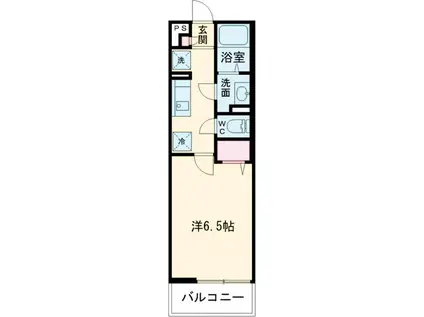 ブランシュバル早宮(1K/3階)の間取り写真