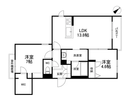 シャーメゾン ブラン(2LDK/3階)の間取り写真