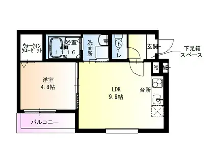 フジパレス春木駅西(1LDK/1階)の間取り写真