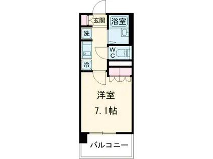 ラクアスレジデンス東新宿(1K/10階)の間取り写真