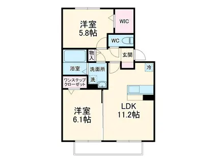 ル・レーブ C棟(2LDK/2階)の間取り写真