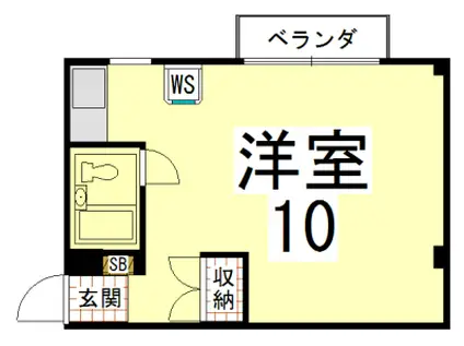クラブハイツ(ワンルーム/2階)の間取り写真