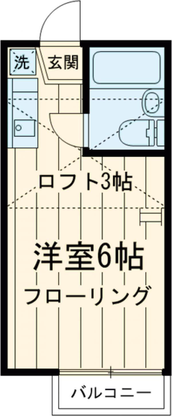 ハイムマンドリン(ワンルーム/1階)の間取り写真