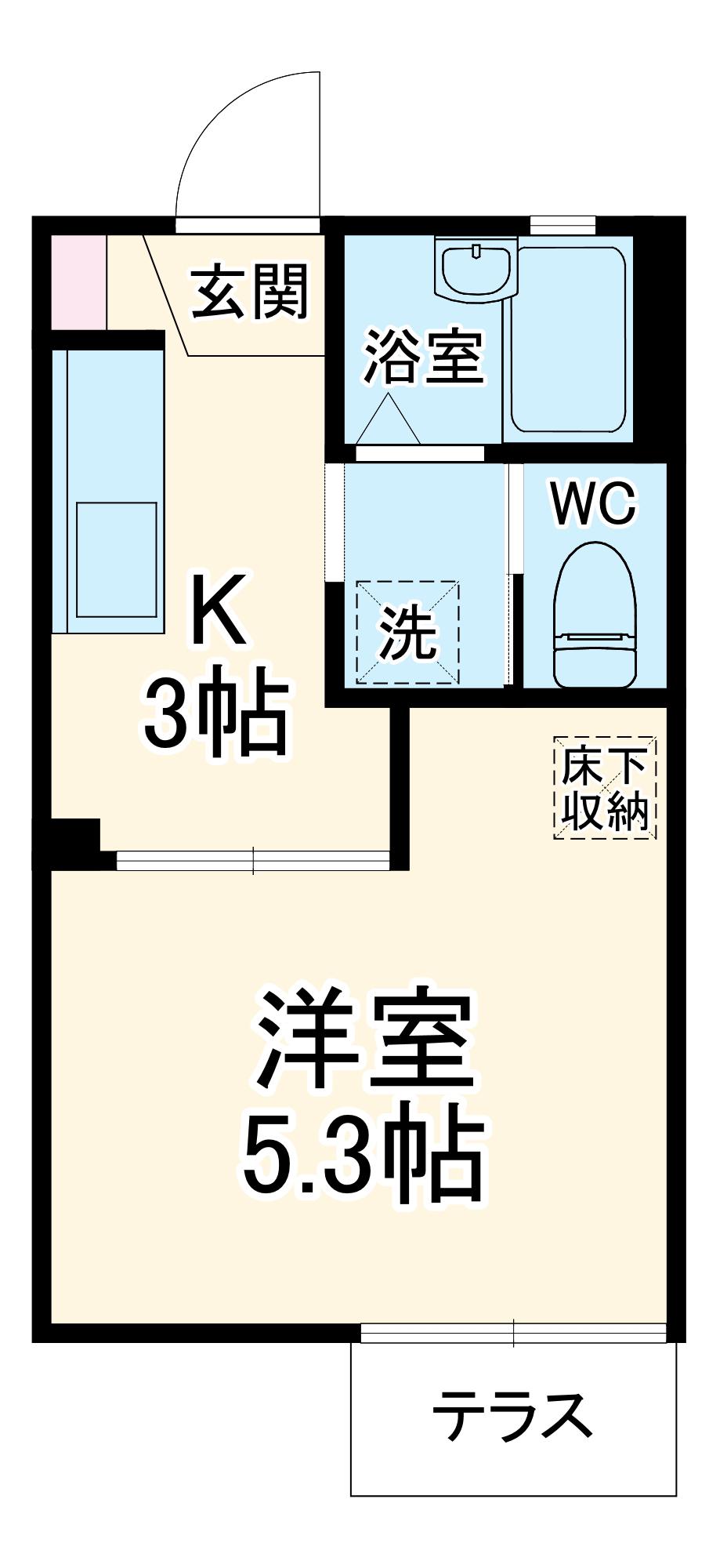 サンクレストせど(1K/1階)の間取り写真