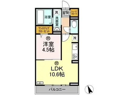 FORZA(1LDK/2階)の間取り写真