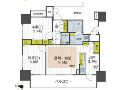 ポレスターステーションシティ草加(3LDK/14階)の間取り写真