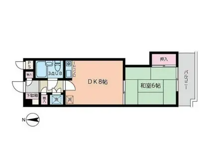 サクマ寺谷ビル(1DK/4階)の間取り写真