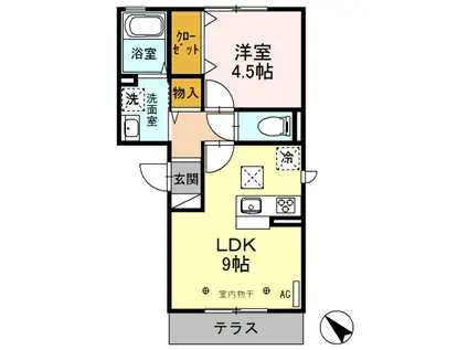 プレミストⅡ(1LDK/1階)の間取り写真