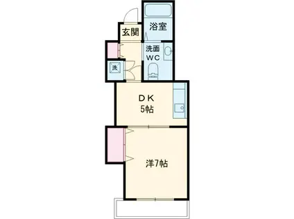 アヴァンセ西新井(1DK/2階)の間取り写真