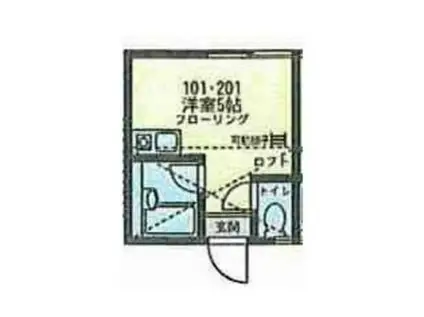 ユナイト川崎ローザンヌの調べ(ワンルーム/2階)の間取り写真