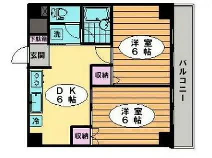 セレウス中葛西(2DK/7階)の間取り写真