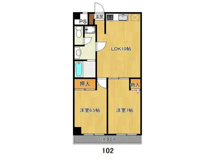 サニーガーデン(2LDK/1階)の間取り写真