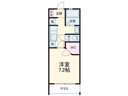 パルメゾン(1K/1階)の間取り写真