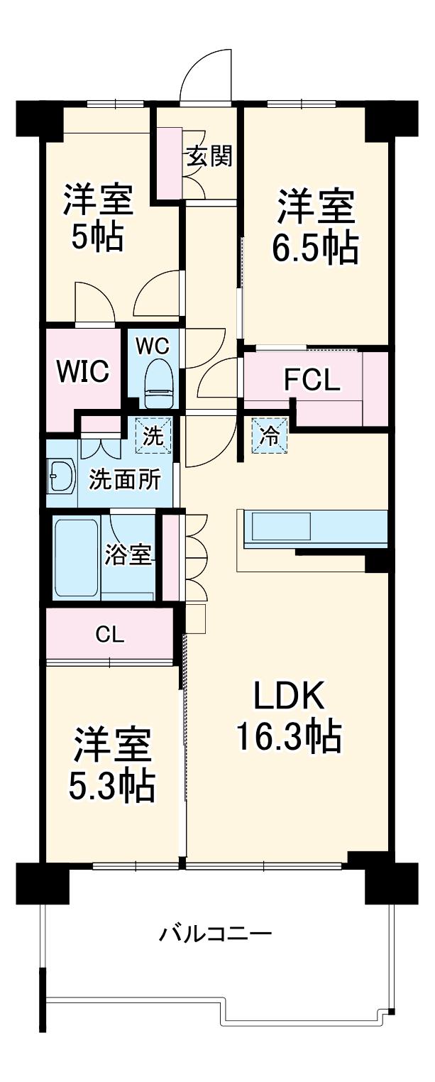 ソライエ若葉(3LDK/5階)の間取り写真