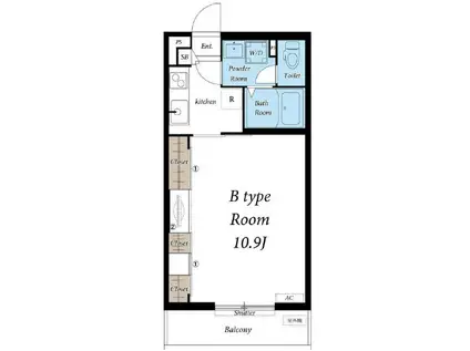 リブリ・ラヴェリテ妙典(1K/2階)の間取り写真