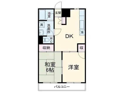新海マンション(2DK/1階)の間取り写真