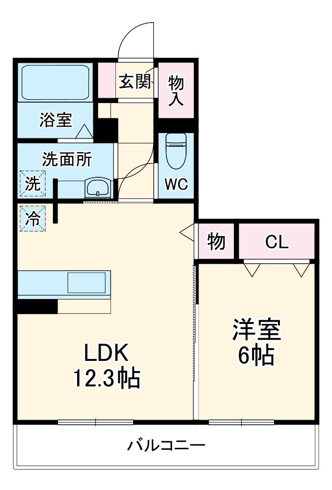 リーフガーデンⅢ(1LDK/2階)の間取り写真