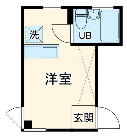上町鈴木ビル(ワンルーム/2階)の間取り写真