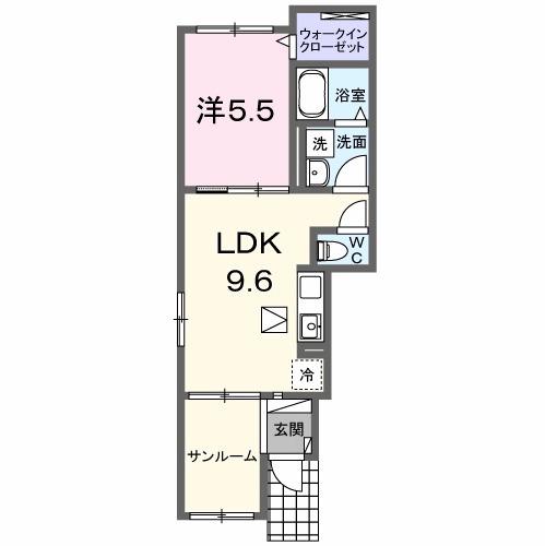 ラ・エスペランサ(1LDK/1階)の間取り写真