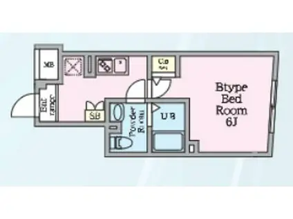 エルファーロ神楽坂Ⅲ(1K/3階)の間取り写真