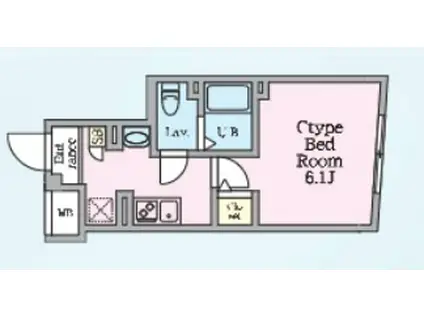エルファーロ神楽坂Ⅲ(1K/4階)の間取り写真
