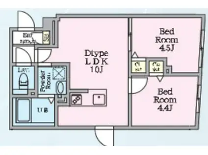 エルファーロ神楽坂Ⅲ(2LDK/5階)の間取り写真