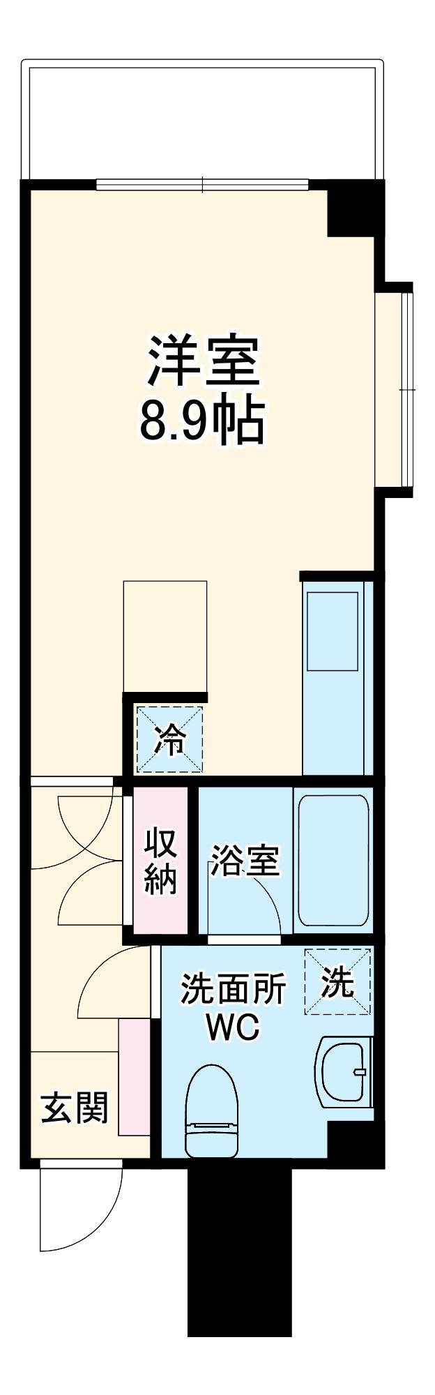 ダイワティアラ津田沼Ⅵ(ワンルーム/1階)の間取り写真