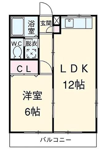 コーポ加藤(2DK/2階)の間取り写真