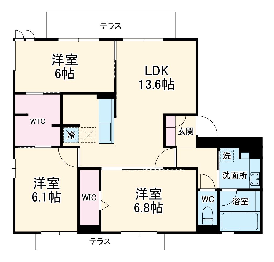 リサイアⅡ(3LDK/2階)の間取り写真
