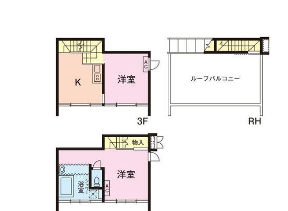 サーフビレッジKAI(1LDK/2階)の間取り写真