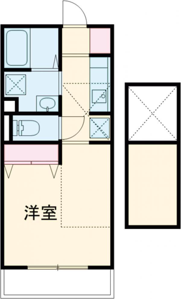 京王電鉄相模原線 南大沢駅 バス乗車時間:4分 柚木折返場バス停で下車 徒歩8分 2階建 築13年(1K/1階)の間取り写真