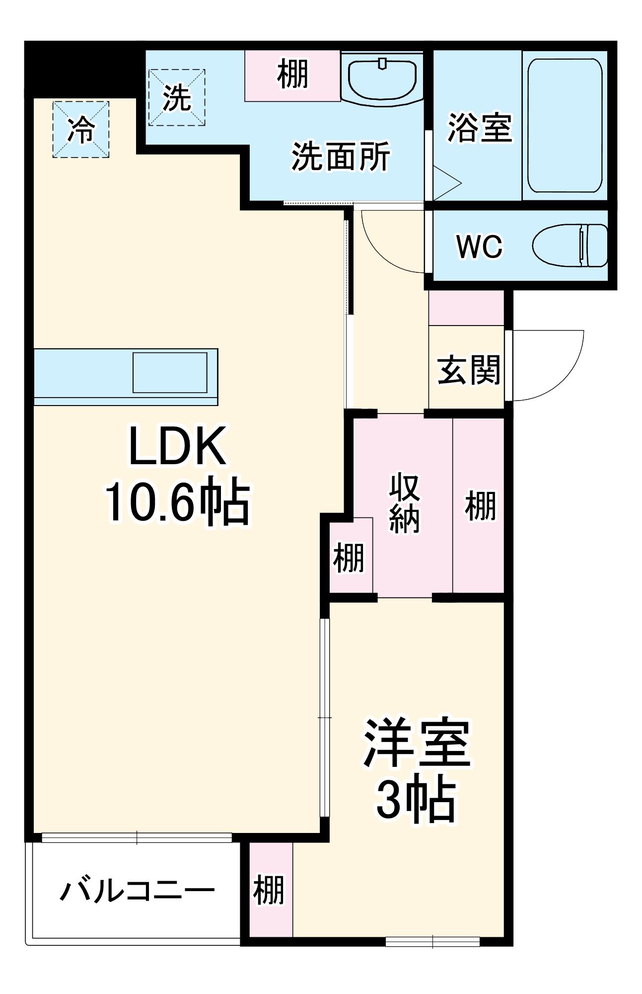 アールズハウスNODA(1LDK/1階)の間取り写真