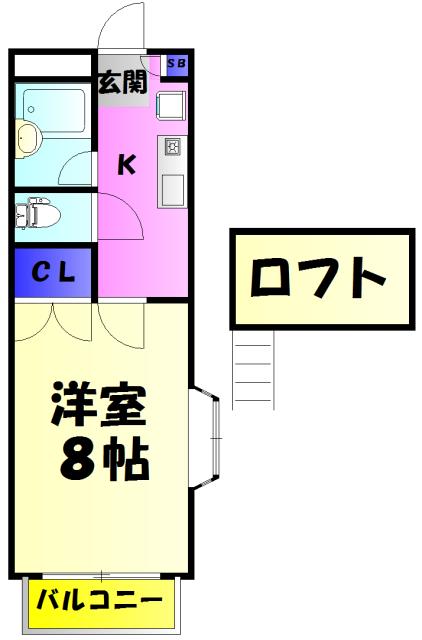 ドゥミル津田沼(1K/1階)の間取り写真