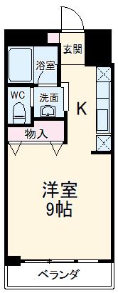 CUBE・19(ワンルーム/2階)の間取り写真