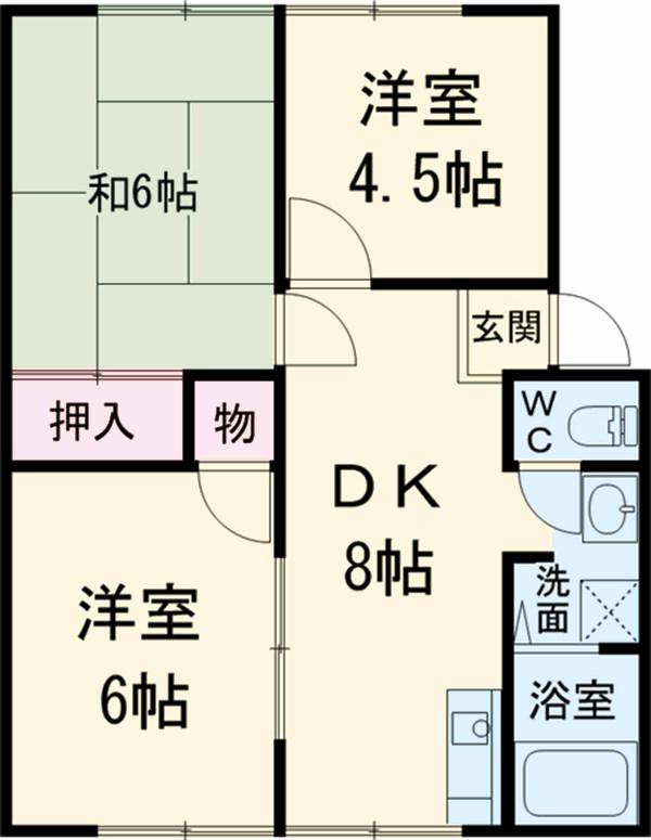 コーポやまゆりA(3DK/1階)の間取り写真