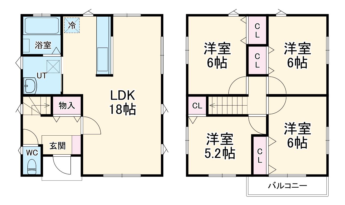 埼玉高速鉄道 新井宿駅 徒歩39分 2階建 新築(4LDK)の間取り写真